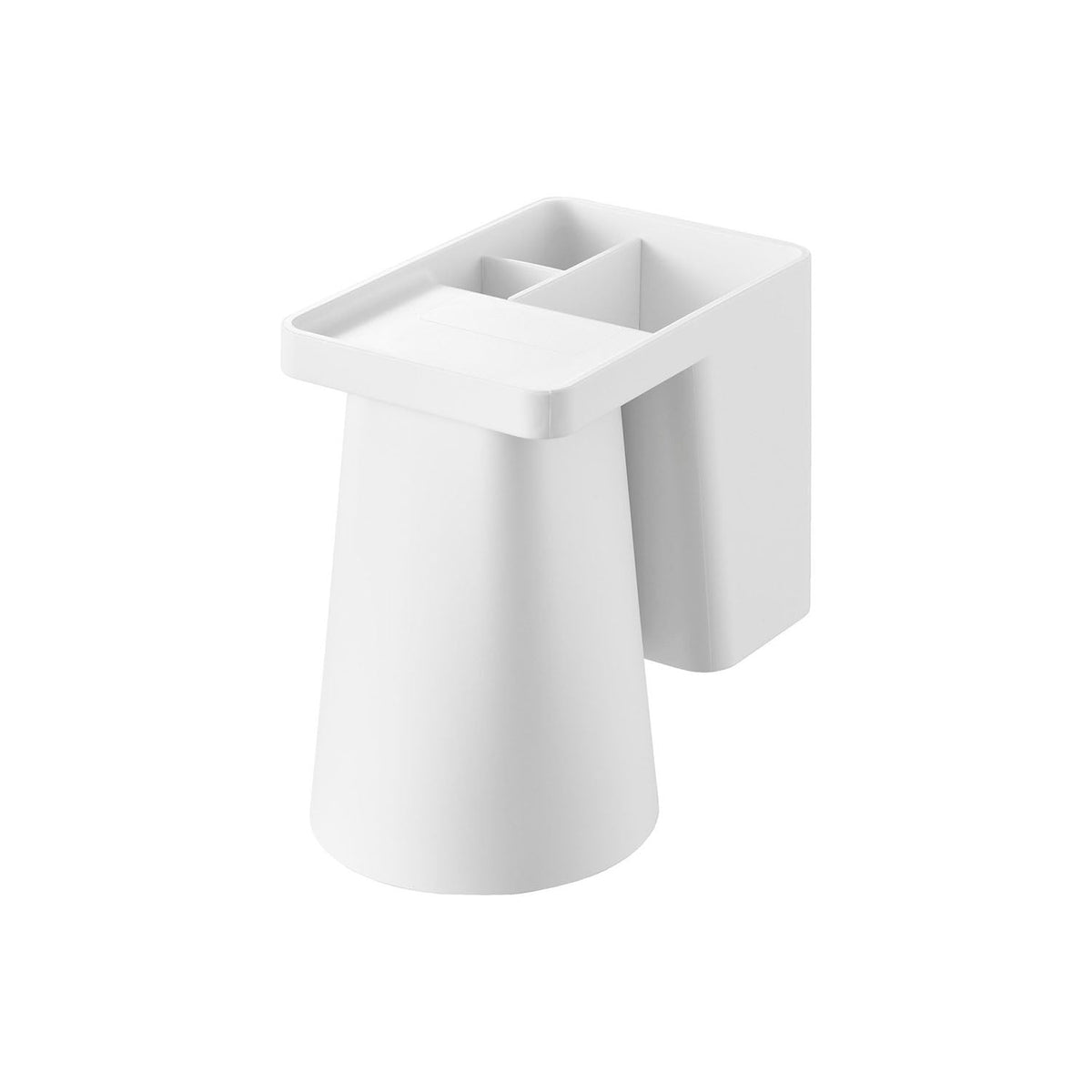 Yamazaki Tower Film-Hook Solo Toothbrush Holder with Magnetic Tumbler, Film-Hook Holder for a Single Brushing Kit with a Magnetic Tumbler that Floats Off the Basin, Two Hooks Included, 7 x 12 x 10.4 cm and 155 g, White or Black