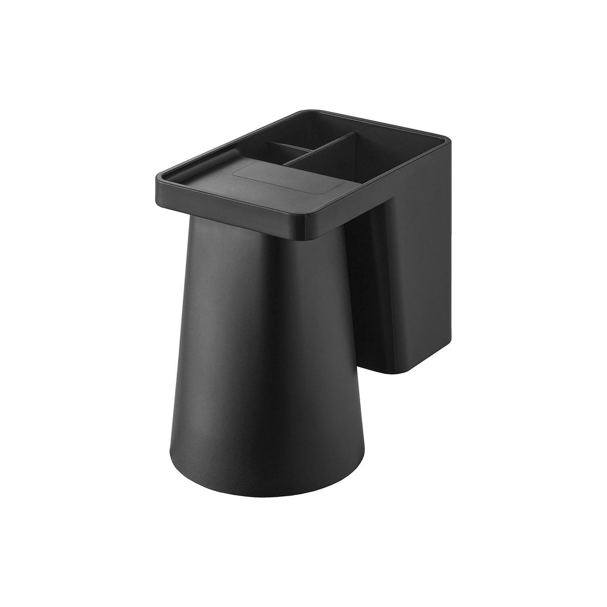 Yamazaki Tower Film-Hook Solo Toothbrush Holder with Magnetic Tumbler, Film-Hook Holder for a Single Brushing Kit with a Magnetic Tumbler that Floats Off the Basin, Two Hooks Included, 7 x 12 x 10.4 cm and 155 g, White or Black