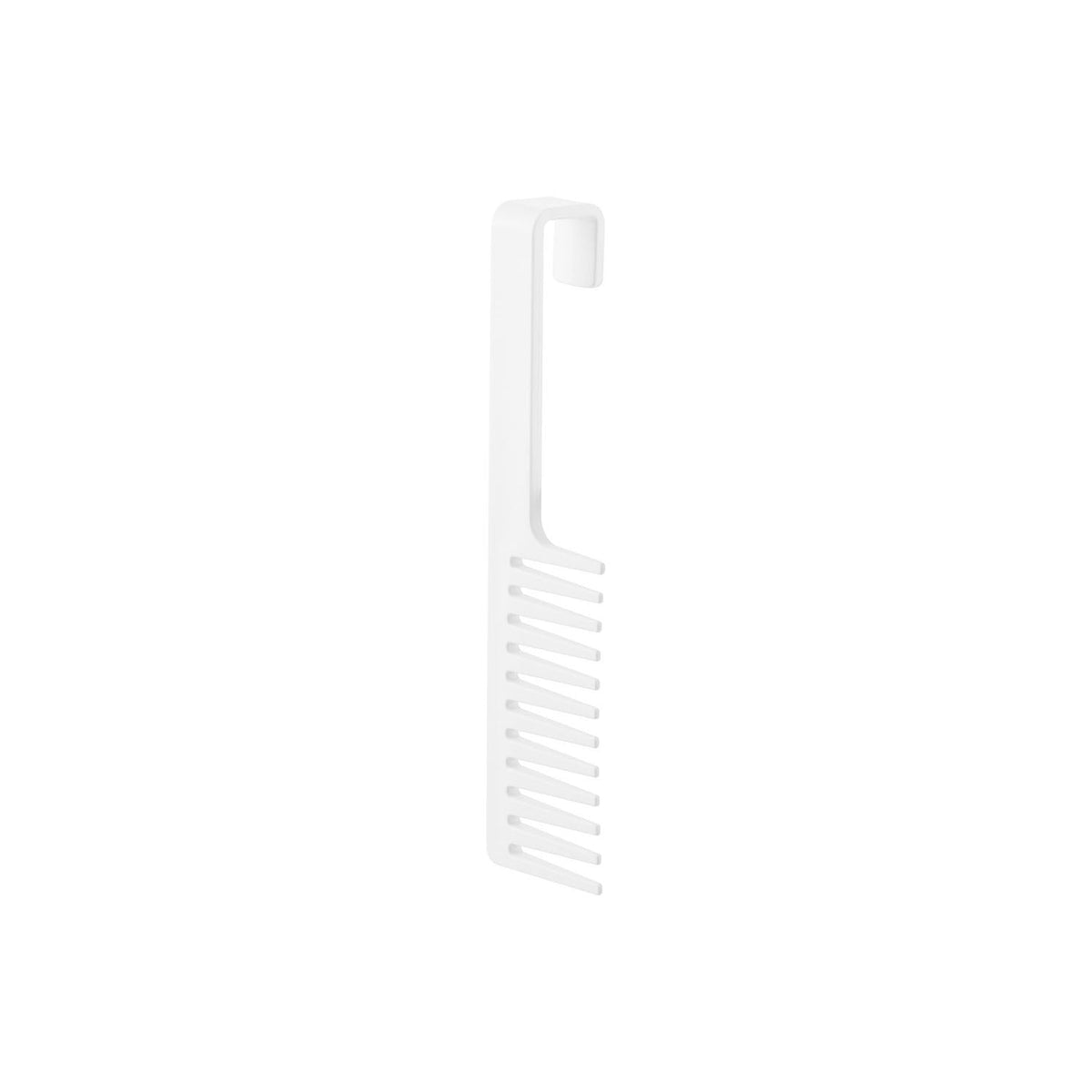 Yamazaki Tower Magnetic Treatment Hair Comb, Comb for Working in Hair Treatment That Floats on a Bathroom Steel Wall by Magnet to Stay Clean, Or Hangs on a Towel Bar or Pipe by Its Hook, 40 g, 5 x 3.4 x 22 cm and 40 g, White or Black