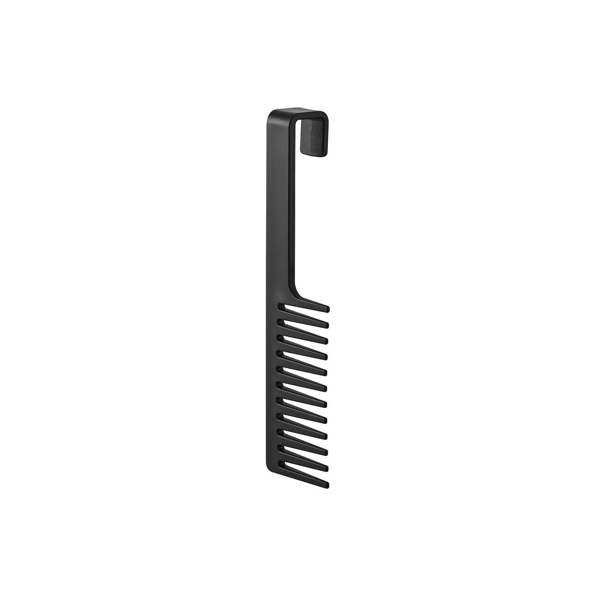 Yamazaki Tower Magnetic Treatment Hair Comb, Comb for Working in Hair Treatment That Floats on a Bathroom Steel Wall by Magnet to Stay Clean, Or Hangs on a Towel Bar or Pipe by Its Hook, 40 g, 5 x 3.4 x 22 cm and 40 g, White or Black