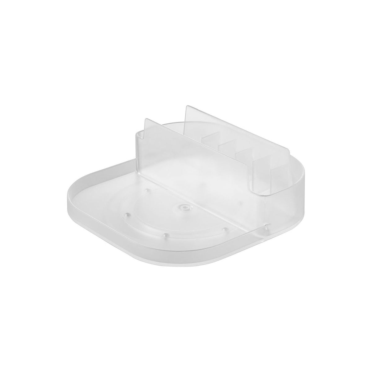 Yamazaki Tower Fridge Rotating Tray with Dividers, Square, Square Tray With Dividers That Turns 360 Degrees on a Fridge Shelf and Stands Small Tubes and Packs Upright, Non-Slip Base, 20 x 20 x 8.3 cm and 335 g, White or Black