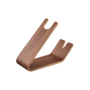 Yamazaki Rin Hair Dryer and Hair Iron Stand, Curved Natural Wood Stand for a Hair Dryer and Hair Iron on a Vanity, 8.5 x 21.7 x 17.1 cm and 180 g, Brown or Natural