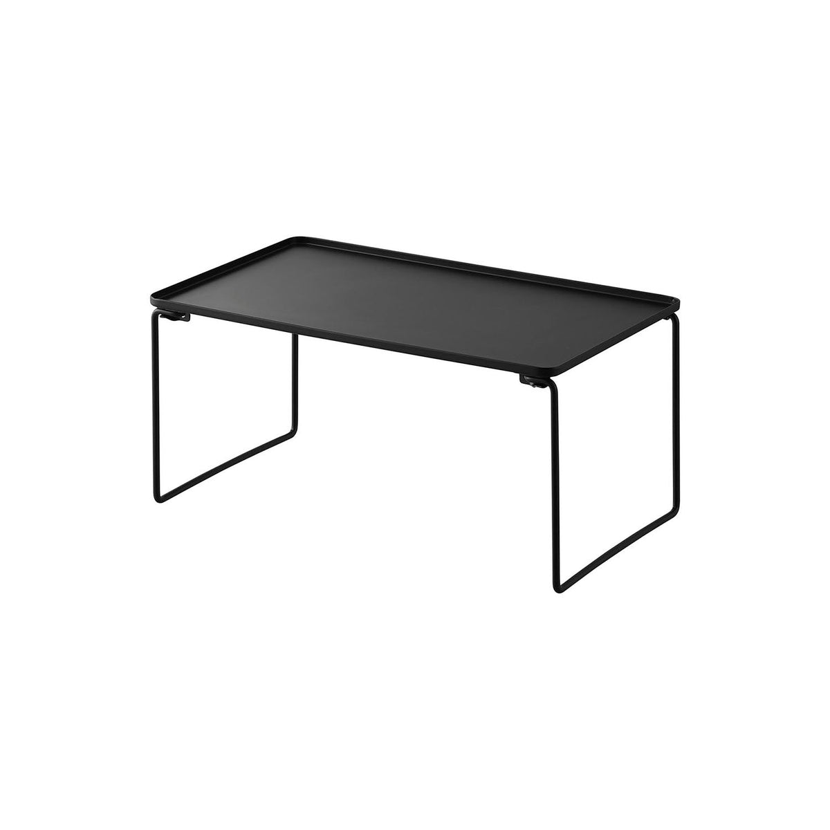 Yamazaki Tower Folding Stackable Shelf, Medium, Medium Steel Shelf for Under the Sink that Folds Flat and Stacks, Holds 4 kg, In use 40.9 x 24 x 19 cm; folded 40 x 24 x 4.2 cm and 1300 g, White or Black