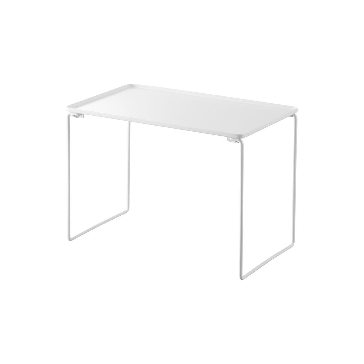 Yamazaki Tower Folding Stackable Shelf, Large, Large Steel Shelf for Under the Sink that Folds Flat and Stacks, Holds 4 kg, In use 40.9 x 24 x 28 cm; folded 40 x 24 x 4.2 cm and 1400 g, White or Black