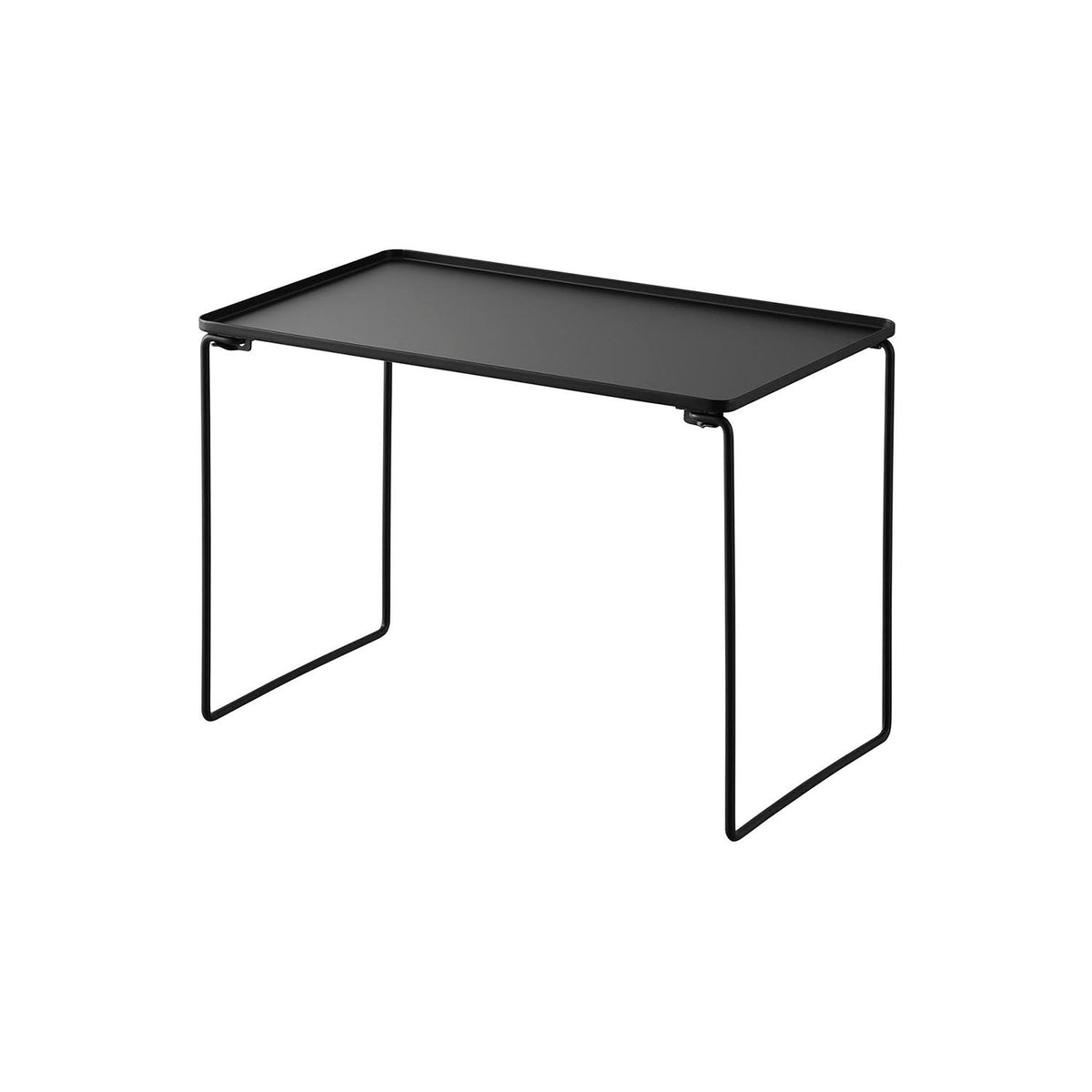 Yamazaki Tower Folding Stackable Shelf, Large, Large Steel Shelf for Under the Sink that Folds Flat and Stacks, Holds 4 kg, In use 40.9 x 24 x 28 cm; folded 40 x 24 x 4.2 cm and 1400 g, White or Black