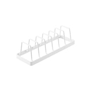 Yamazaki Tower Plate Stand, Steel Stand That Holds Plates Upright So You Can Take One Out with One Hand, plates 18 to 30 cm across and up to 4 cm high, 32 x 11 x 9 cm and 650 g, White or Black