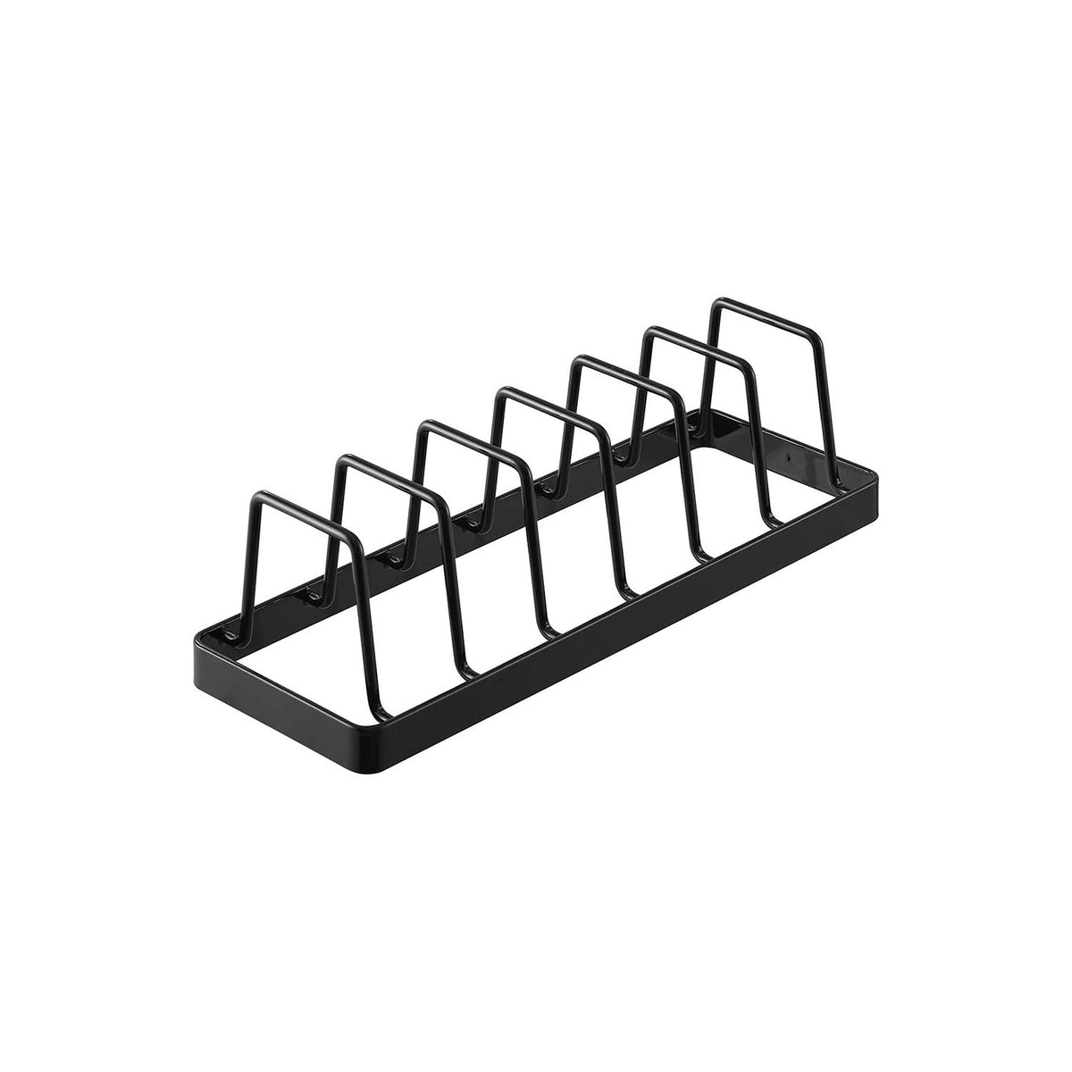 Yamazaki Tower Plate Stand, Steel Stand That Holds Plates Upright So You Can Take One Out with One Hand, plates 18 to 30 cm across and up to 4 cm high, 32 x 11 x 9 cm and 650 g, White or Black
