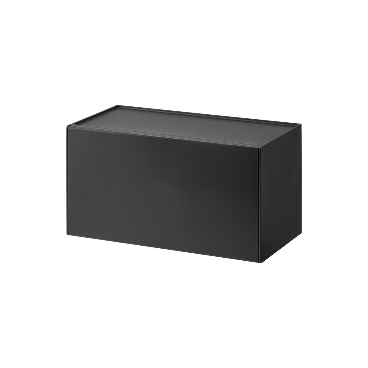 Yamazaki Tower Film-Hook Paper Towel Dispenser, Wall-Stuck Dispenser for Paper Towels or Tissue with a Wide Lid and a Tray on Top, 26 x 13.6 x 13.6 cm; 26.3 cm high with the lid open and 625 g, White or Black