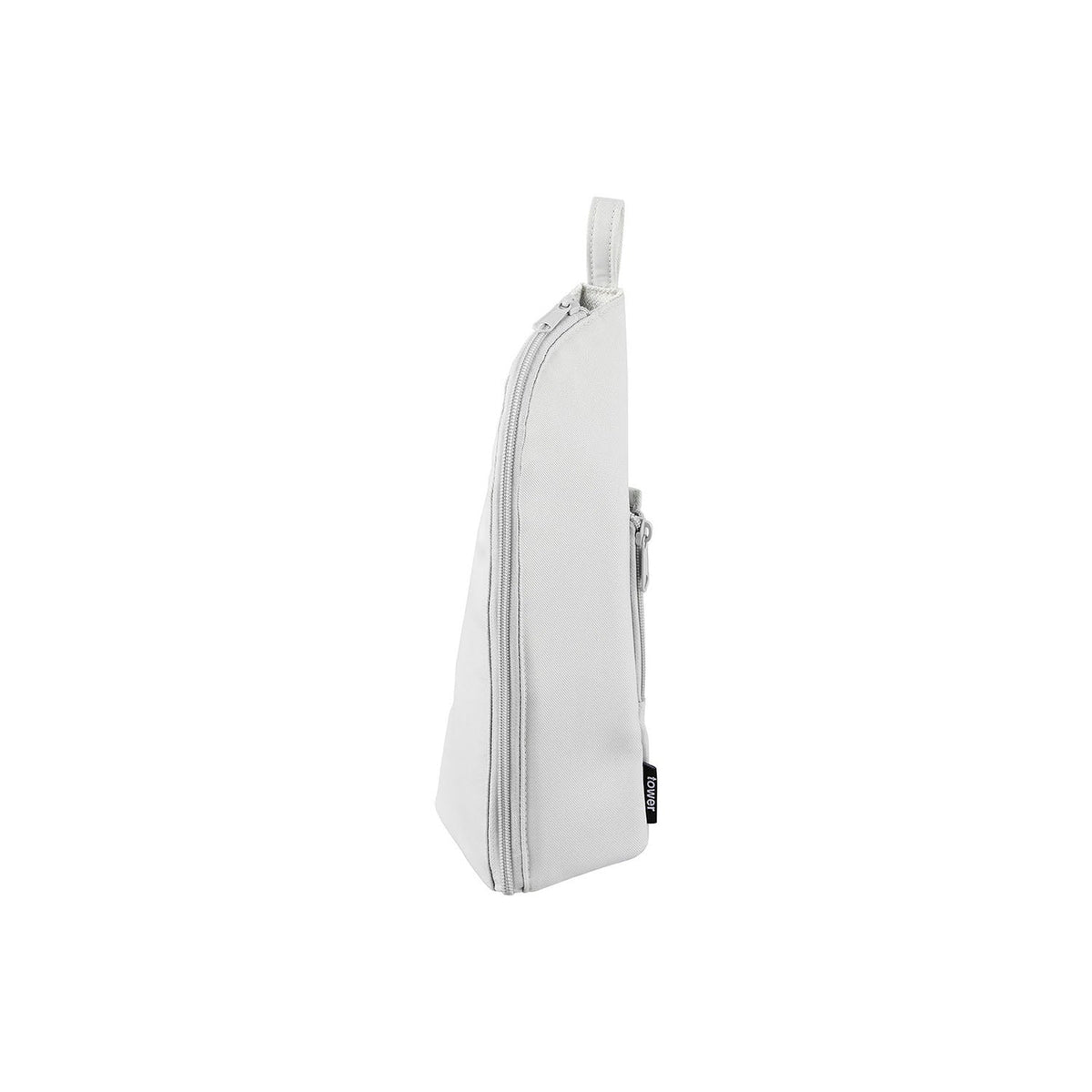 Yamazaki Tower Heat-Resistant Hair Iron Pouch, Medium, Heat-Resistant Hanging Pouch for a Mini Straight Iron with a Glass-Fibre Lining Rated to 300 C, 11 x 12 x 29 cm without the strap; 33.5 cm with the strap and 90 g, Light Gray or Black