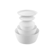 Yamazaki Tower Tilting Mixing Bowls with Lids, 5-Piece Set, Microwave Safe, Three Tilting Mixing Bowls with Two Lids that Go in the Microwave and Dishwasher, S 15.9 x 15.9 x 7 cm; M 19.9 x 19.9 x 9.6 cm; L 24.9 x 24.9 x 12.4 cm and 600 g, White or Black