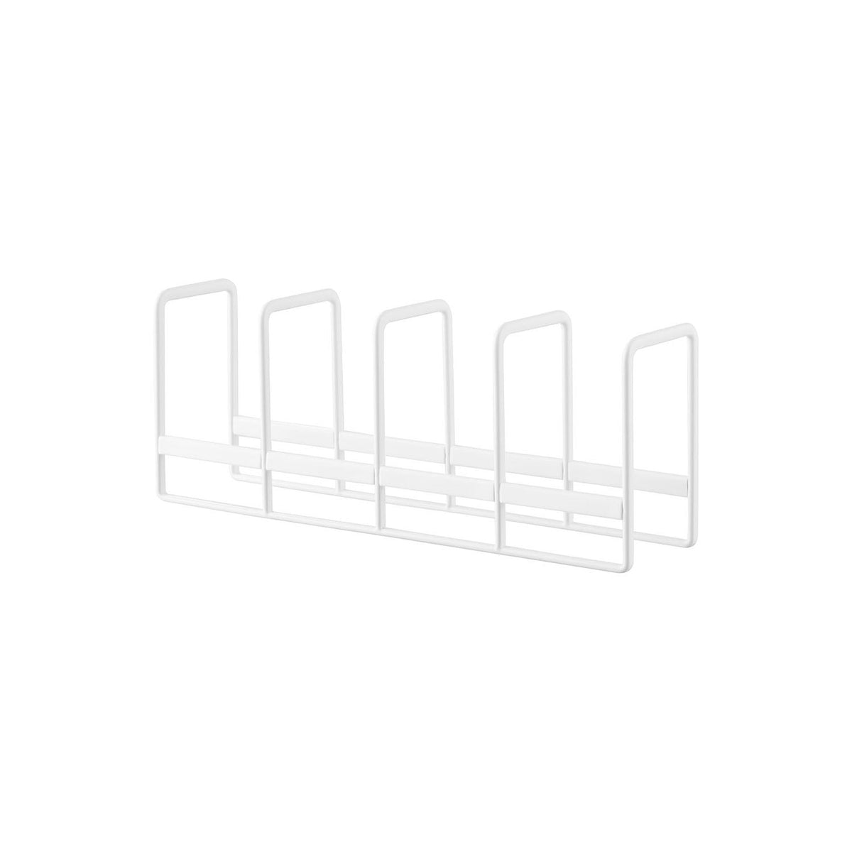 Yamazaki Tower Small Dish Rack, Slim Steel Rack That Stands Small Dishes and Bowls 6 to 13 cm Across Upright, Fits the Back of a Cupboard or a Drawer, 26.5 x 6 x 10 cm and 240 g, White or Black
