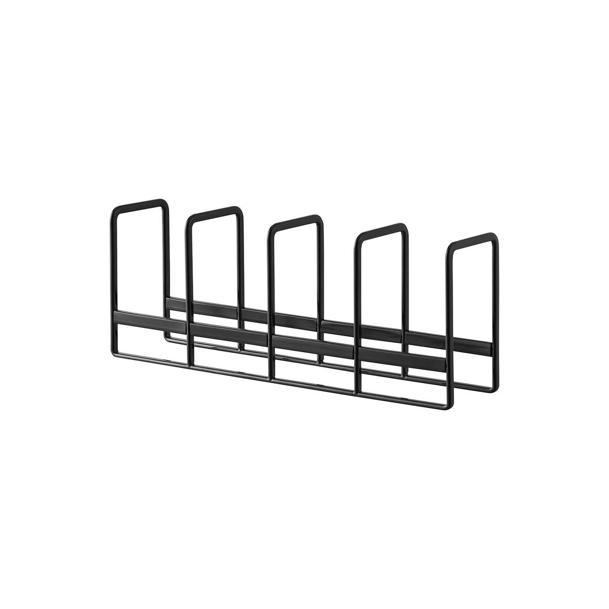 Yamazaki Tower Small Dish Rack, Slim Steel Rack That Stands Small Dishes and Bowls 6 to 13 cm Across Upright, Fits the Back of a Cupboard or a Drawer, 26.5 x 6 x 10 cm and 240 g, White or Black