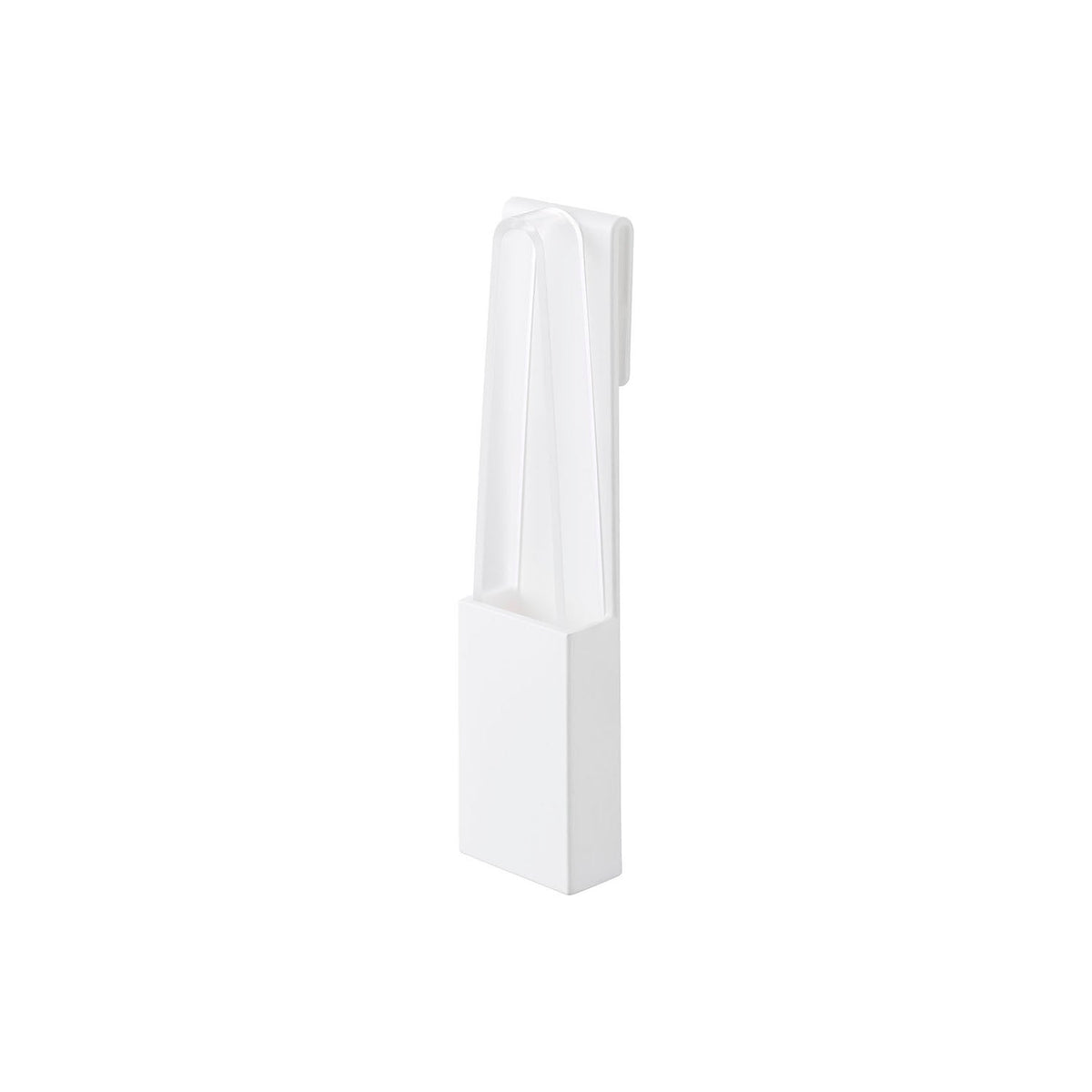 Yamazaki Tower Face Mask Tongs with Holder, Long Tongs with a Holder That Clips on a Face Mask Pouch Zipper so You Take Out a Sheet Without Touching It, Tips Stay Off the Counter, Holder 3.5 x 2 x 15 cm; tongs 3 x 1.2 x 14.8 cm and 40 g, White or Black