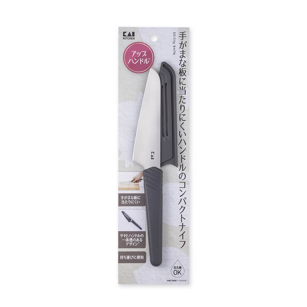 KAI Up-Handle Utility Knife with Sheath, Up-Handle Utility Knife with Sheath 212 x 32 x 12 mm, 60 g, Made in China, 21.2 x 3.2 x 1.2 cm and 60 g, Standard