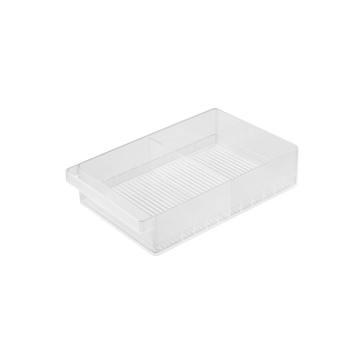 Yamazaki Tower Fridge Storage Case L with Dividers, Wide Fridge Case with Movable Dividers that Holds Large Packs Such as Miso and Pickles Together, Uses the Back of the Fridge, 37.5 x 22 x 8.2 cm and 590 g, White or Black