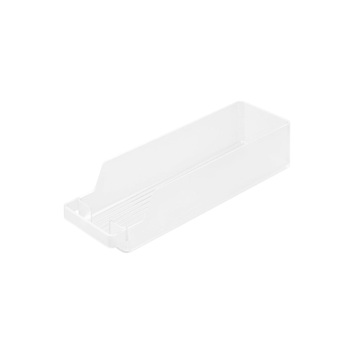 Yamazaki Tower Fridge Can Stocker S, Fridge Tray That Stores Mini and Slim Cans Upright or Laid Flat, Sloped Floor Rolls the Next Can Forward, Fits Cans up to 10.6 cm Long, 37.5 x 11.3 x 8.2 cm and 355 g, White or Black