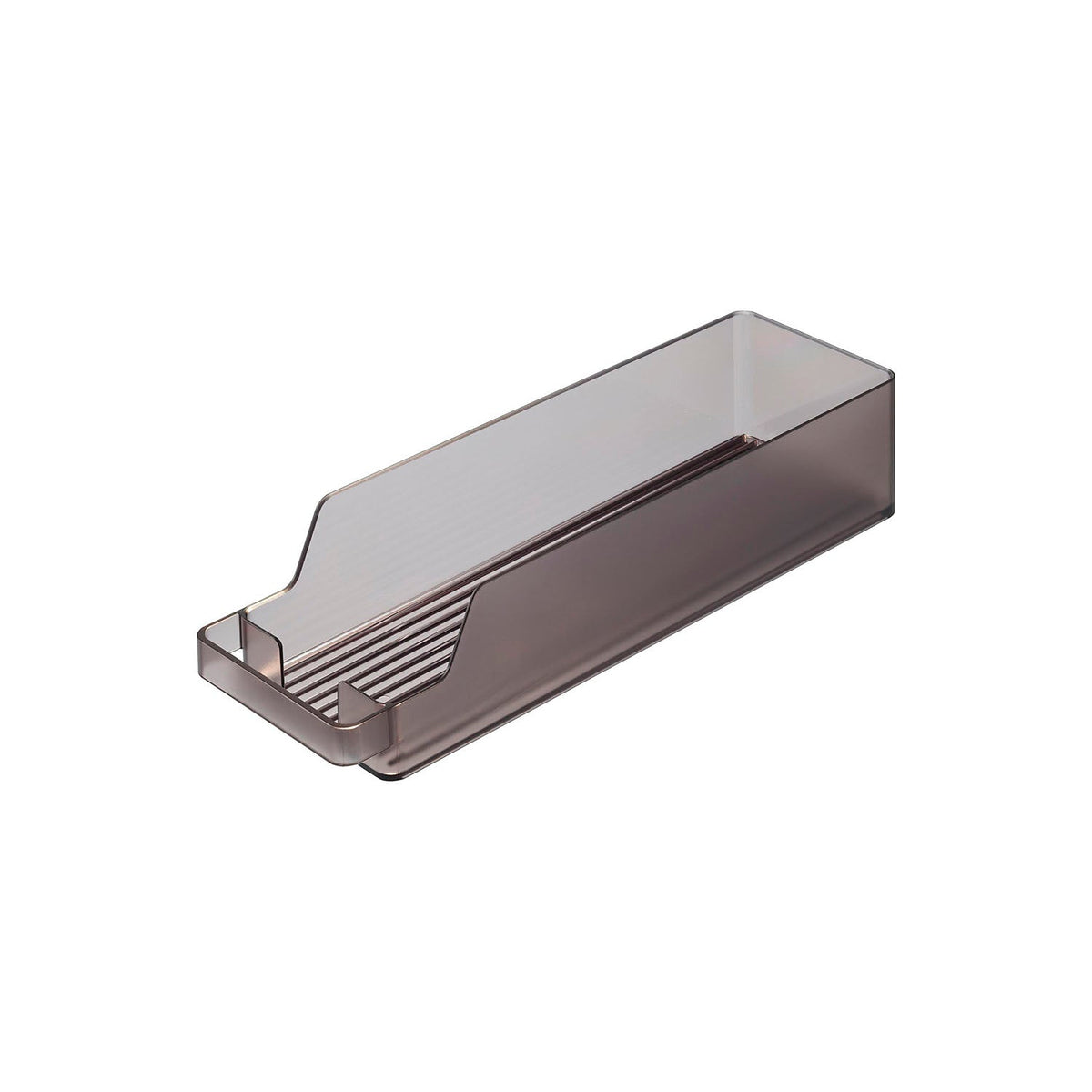 Yamazaki Tower Fridge Can Stocker S, Fridge Tray That Stores Mini and Slim Cans Upright or Laid Flat, Sloped Floor Rolls the Next Can Forward, Fits Cans up to 10.6 cm Long, 37.5 x 11.3 x 8.2 cm and 355 g, White or Black