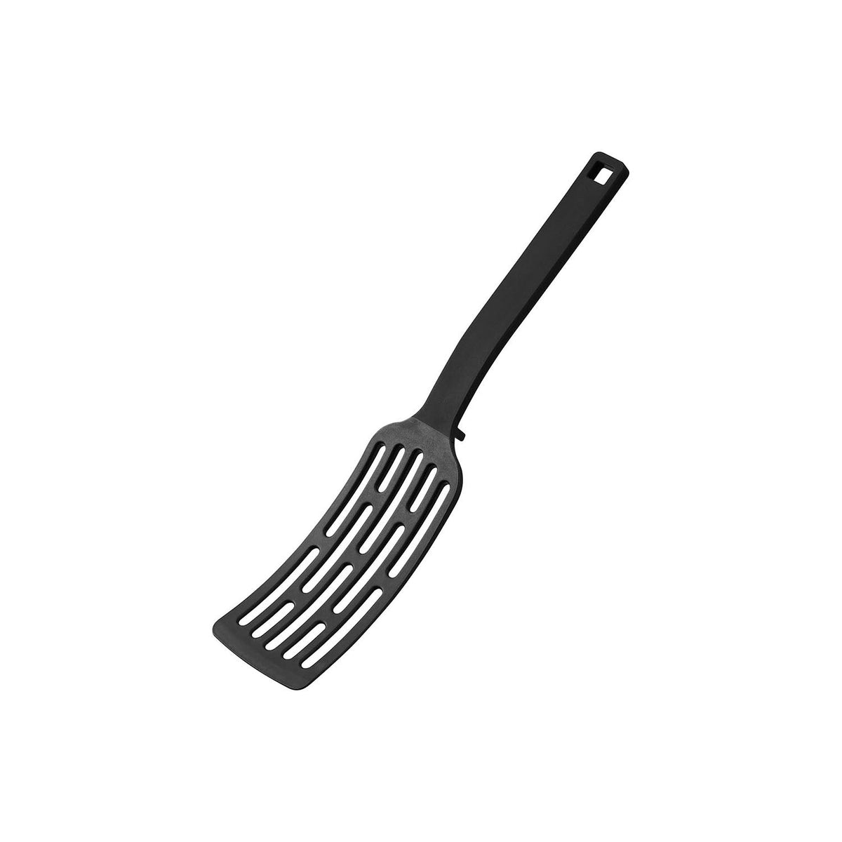 Yamazaki Tower Silicone-Handle Long Turner S, Compact Flexible Turner That Lifts and Turns Fish and Small Foods Whole Without Scratching Pans, Silicone Handle, Heat Resistant to 250 C, 5 x 4 x 24 cm and 25 g, White or Black