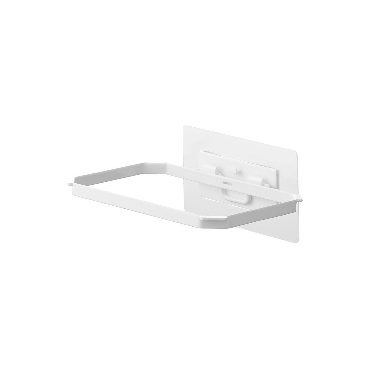 Yamazaki Tower Film-Hook Folding Drain Net Holder, Folding Frame That Sticks Inside the Sink by Film Hook and Holds a Drain Bag Open, Folds Flat When Unused, Bags 25 cm Wide or More, Holds 1 kg, 16.8 x 12.5 x 2.3 cm and 120 g, White or Black