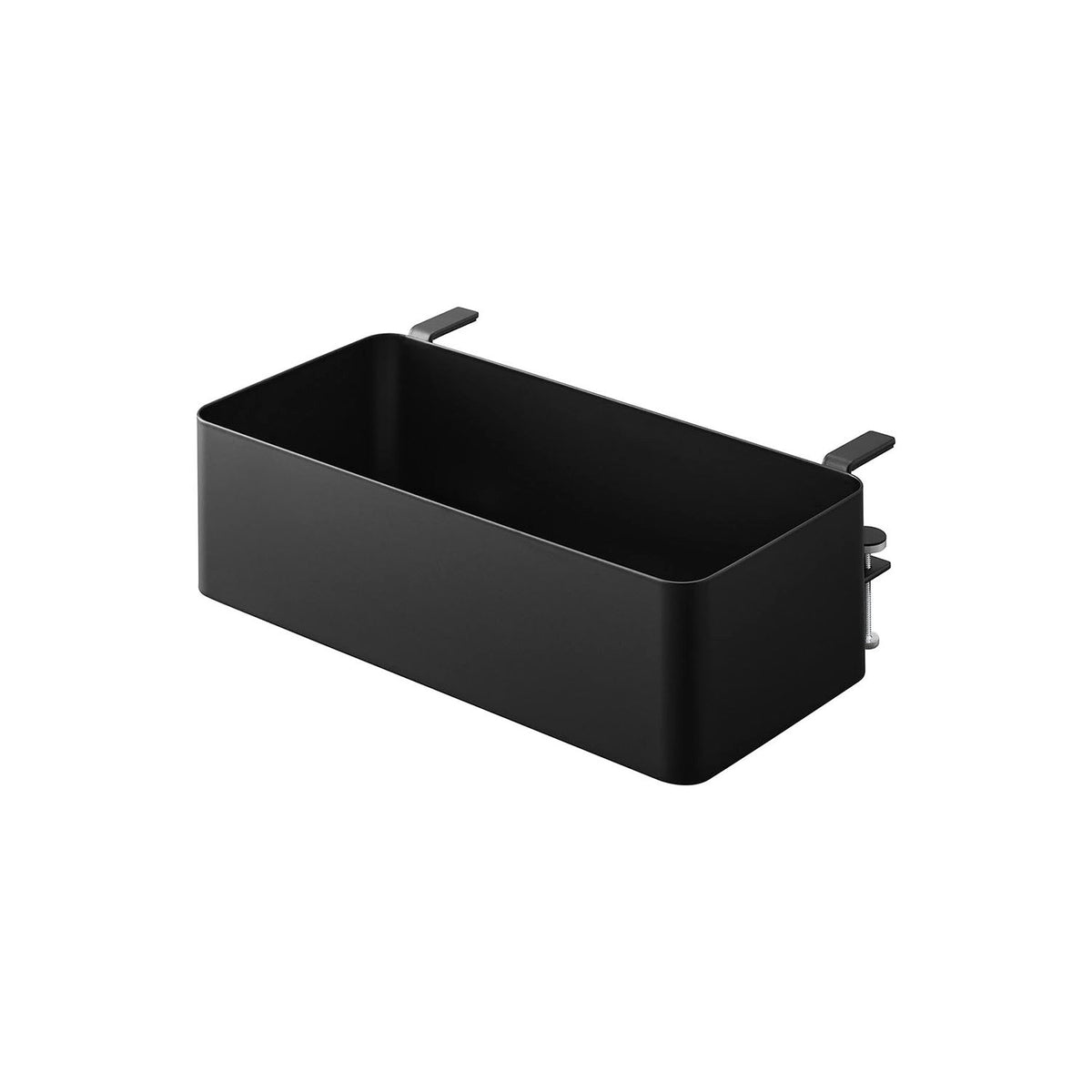 Yamazaki Tower Side-of-Table Basket, Long Steel Basket That Clamps to the Side of a Table With One Screw and Gathers Small Items Off the Surface, Frees Up the Desk, Holds 5 kg, 30 x 18 x 9.5 cm and 1020 g, White or Black