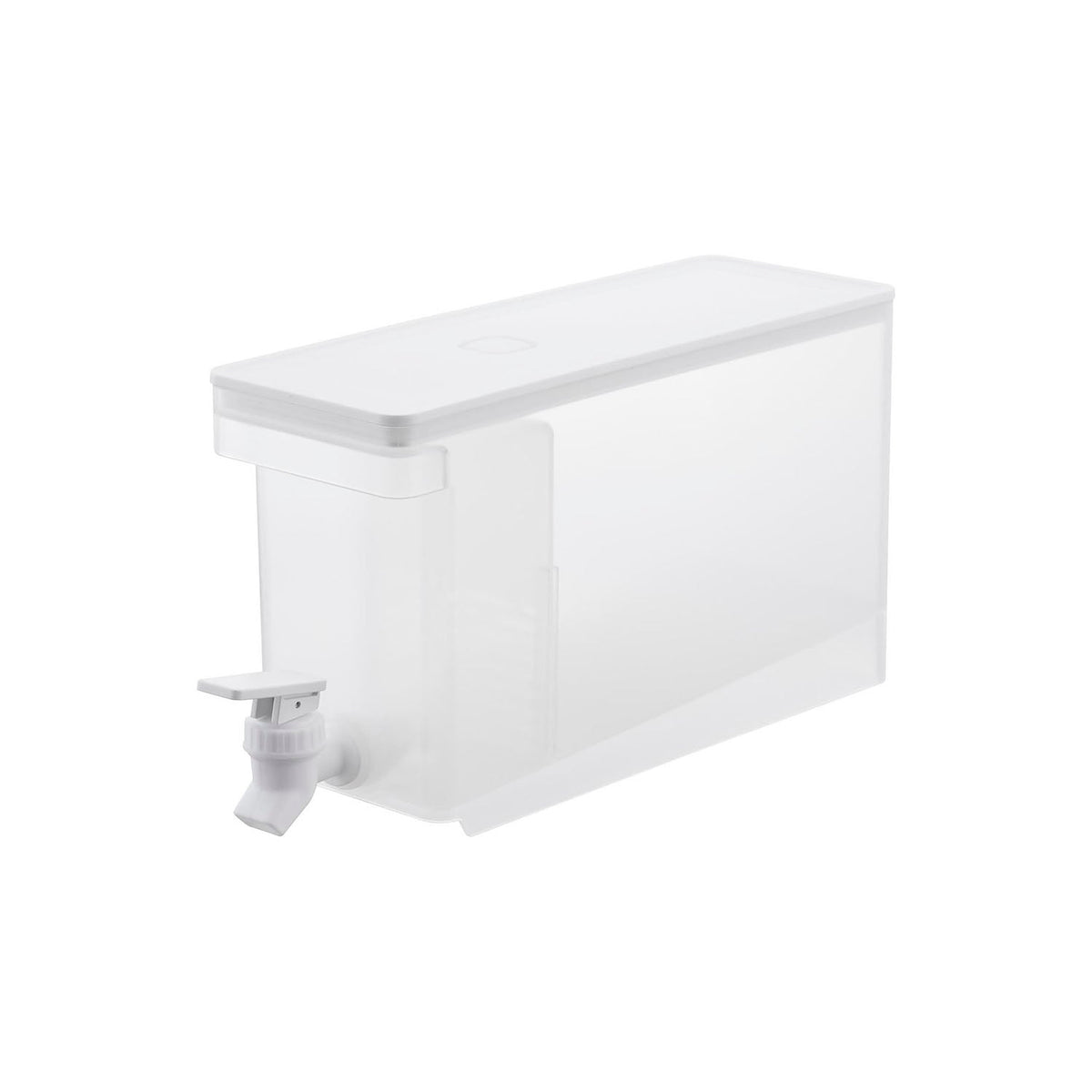 Yamazaki Tower Refrigerator Drink Server 2.8 L, Slim 2.8 L Cold Drink Server That Pours Straight From the Refrigerator and Locks the Lever Open, Divider Keeps Fruit and Tea Bags Off the Tap, Cold Drinks Only, 10 x 31.5 x 17 cm and 550 g, White or Black