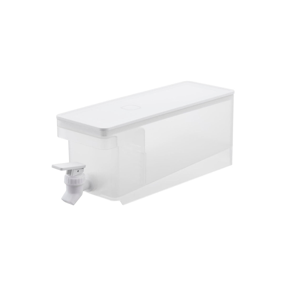 Yamazaki Tower Refrigerator Drink Server 1.8 L, Compact 1.8 L Cold Drink Server That Pours Straight From the Refrigerator and Locks the Lever Open, Divider Keeps Tea Bags Off the Tap, 10 x 31.5 x 12.5 cm and 455 g, White or Black