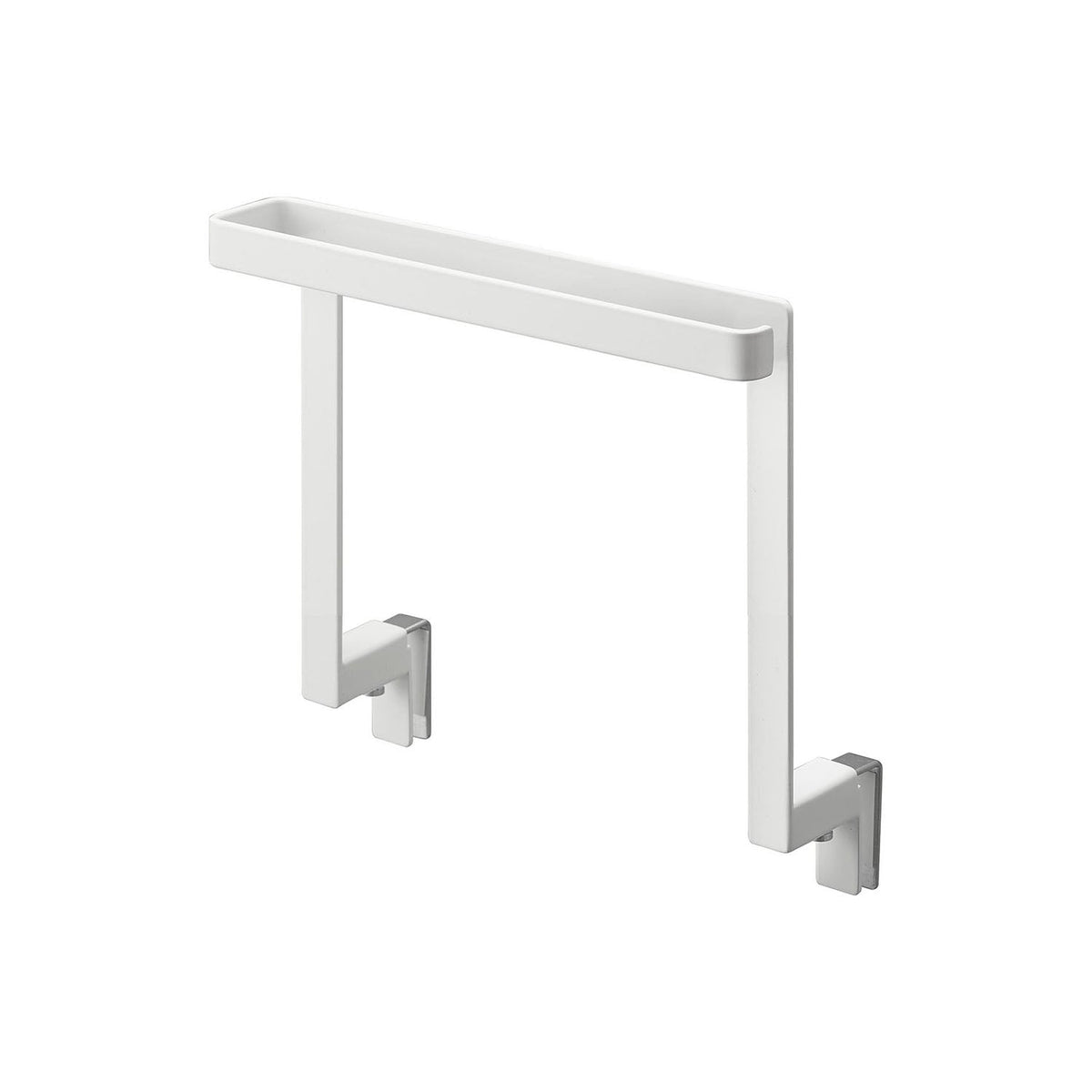 Yamazaki Tower Under-Sink Door Towel Hanger H15, Towel Hanger That Hooks Over a Sink Cabinet Door at 15 cm High So It Stays Below the Sink and Does Not Catch When the Drawer Opens, Doors 1.4 to 2.5 cm Thick, 20 x 9 x 19.5 cm and 320 g, White or Black
