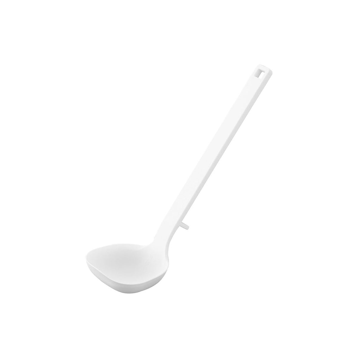 Yamazaki Tower Silicone Ladle S, Compact 23.5 cm Silicone Ladle With a 30 mL Scoop That Rests With Its Tip Lifted and Fits Pots and Pans Well, Heat Safe to 220 C, Dishwasher Safe, 7 x 6.5 x 23.5 cm and 50 g, White or Black