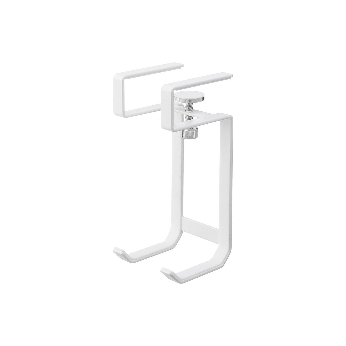 Yamazaki Tower Under-Shelf Hair Dryer Hanger, Hair Dryer Hanger That Clamps Under a Shelf With One Screw and Holds the Dryer and Its Cord Ready to Grab, Fits Boards 1 to 3 cm Thick, Holds 1.5 kg, 8.2 x 8.5 x 18.8 cm and 380 g, White or Black