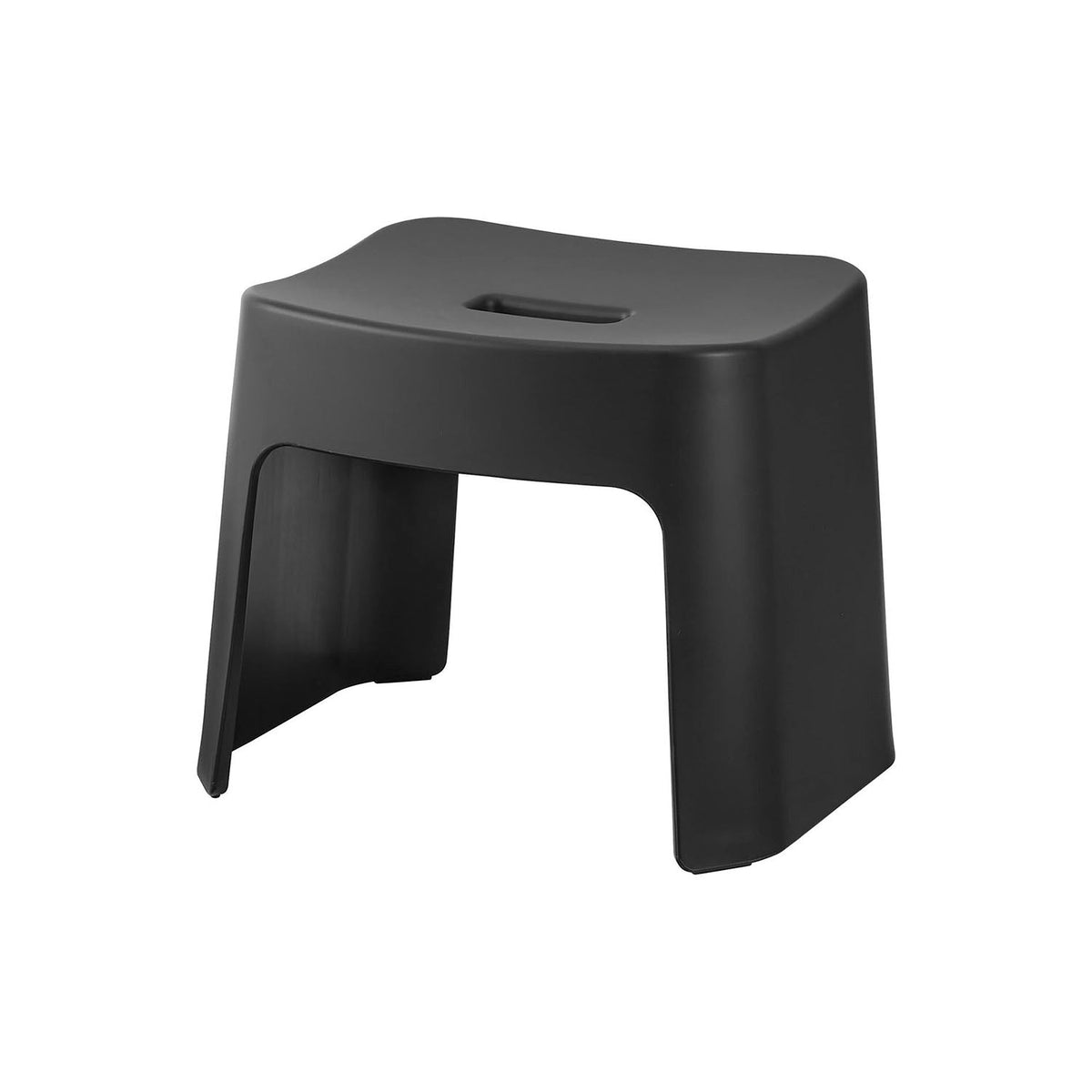 Yamazaki Tower Easy-Wash Magnetic Bath Stool SH26, Low 26 cm Bath Stool That Floats on a Steel Bathroom Wall by Magnet After Use and Drains Dry, Smooth Inside Washes Easily, Holds 100 kg, 33 x 27 x 26 cm and 1200 g, White or Black