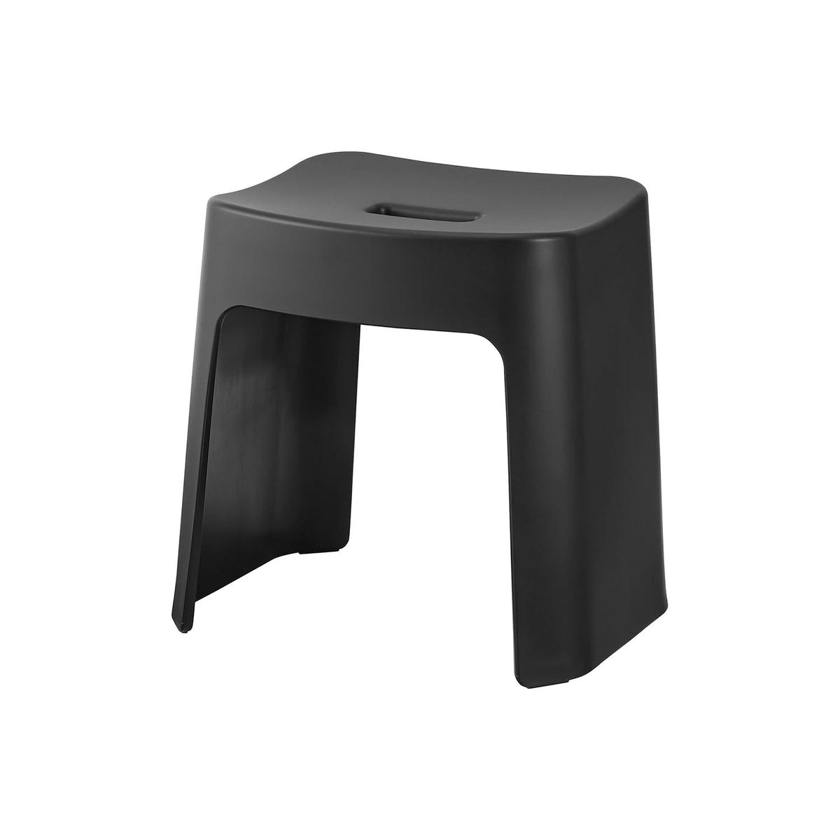 Yamazaki Tower Easy-Wash Magnetic Bath Stool SH32, Bath Stool That Floats on a Steel Bathroom Wall by Magnet After Use and Drains Dry, Smooth Inside Washes Easily, Holds 100 kg, 33 x 27 x 32 cm and 1400 g, White or Black