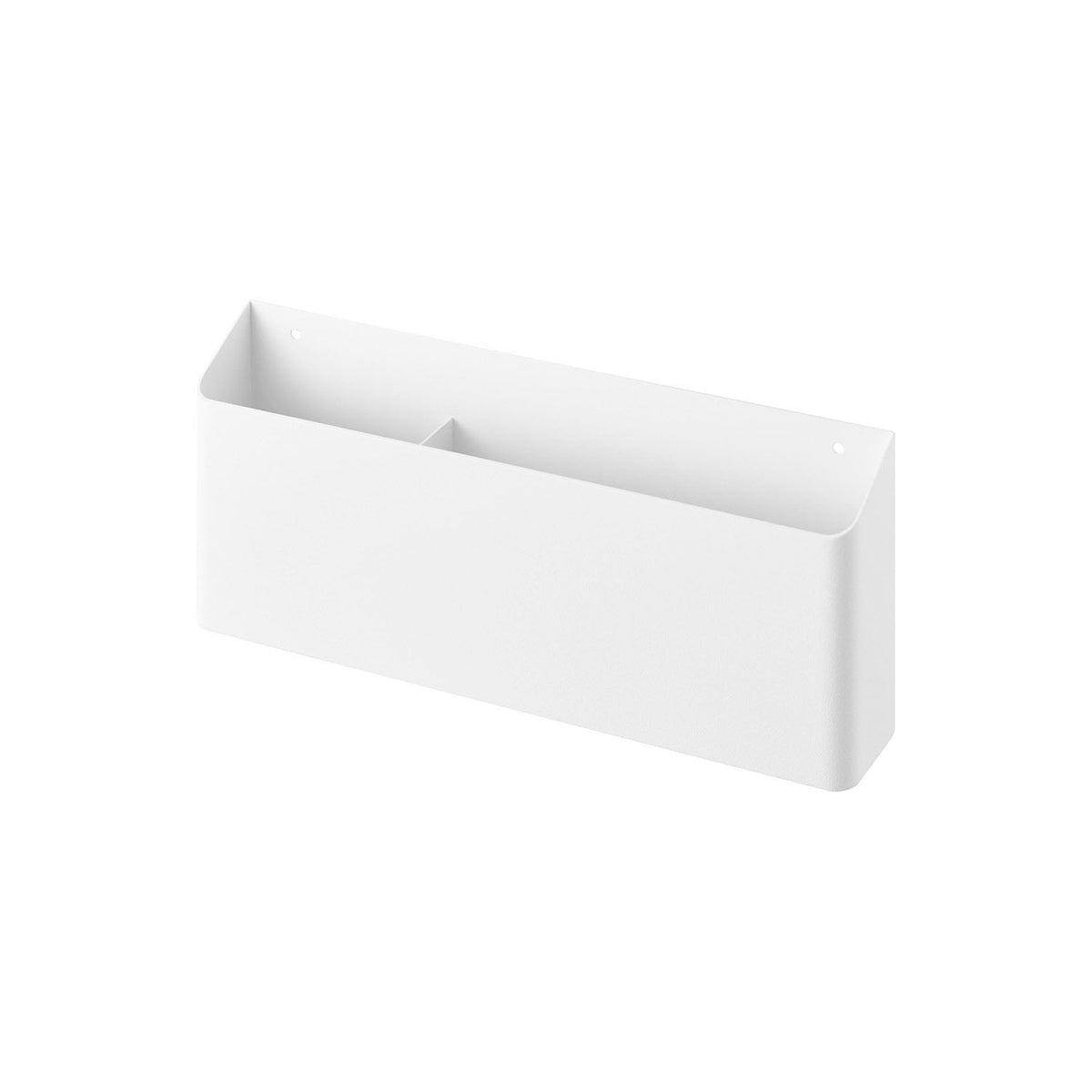 Yamazaki Tower Wall Remote Control Holder for Plasterboard Walls, Slim Wall Holder With a Divider That Gathers a Television and Air Conditioner Remote in One Place, Fixed With Plasterboard Pins, Holds 1.5 kg, 25 x 3.5 x 11 cm and 450 g, White or Black