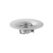 Yamazaki Tower Washbasin Drain Net Holder, Stainless Holder That Sets a Net in a Washbasin Drain by Turning the Ring and Clears Hair Clogs, Easy to Remove and Rinse, 6.4 cm Wide, 6.4 x 6.4 x 1.6 cm and 30 g, Silver