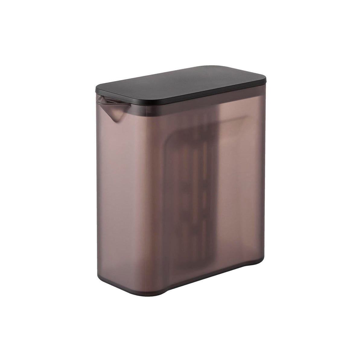 Yamazaki Tower Fridge Shelf Cold Water Pitcher 1 L with Tea Filter, Slim 1 L Cold Water Pitcher with a Mesh Tea Filter for Cold-Brew Tea and Dashi, Fits a Low Fridge Shelf, Dishwasher Safe, 8.2 x 16.7 x 16 cm and 355 g, White or Black