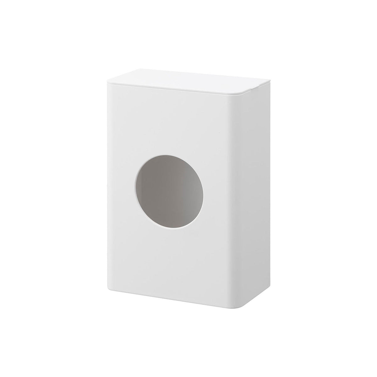 Yamazaki Tower Magnetic Drain Net Holder, Magnetic Box That Sticks to a Refrigerator and Holds About 80 Sink Drain Nets, Pull One From the Round Window, 12.2 x 6.7 x 17.7 cm and 235 g, White or Black