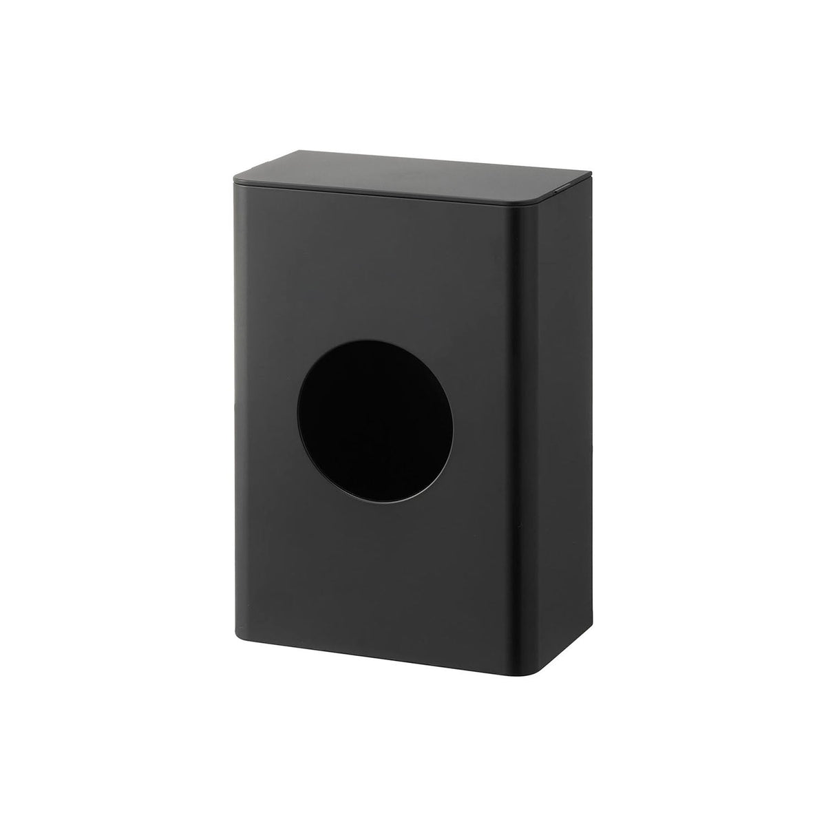 Yamazaki Tower Magnetic Drain Net Holder, Magnetic Box That Sticks to a Refrigerator and Holds About 80 Sink Drain Nets, Pull One From the Round Window, 12.2 x 6.7 x 17.7 cm and 235 g, White or Black