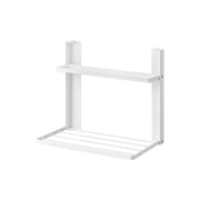 Yamazaki Tower Magnetic Folding Shelf for Beside a Washing Machine 2 Tiers, Two-Tier Shelf That Sticks to a Washing Machine Side by Magnet and Folds Flat to 4 cm Deep, Holds 1.5 kg, 41 x 26 x 36.5 cm and 2000 g, White or Black