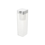 Yamazaki Tower Tilting Cold Water Pitcher 1.2 L with Tea Bag Holder, Slim 1.2 L Cold Pitcher That Lies Flat in the Fridge Without Leaking, Fits the Door Pocket, Tea Bag Holder, 8.5 x 10 x 27.2 cm and 515 g, White or Black