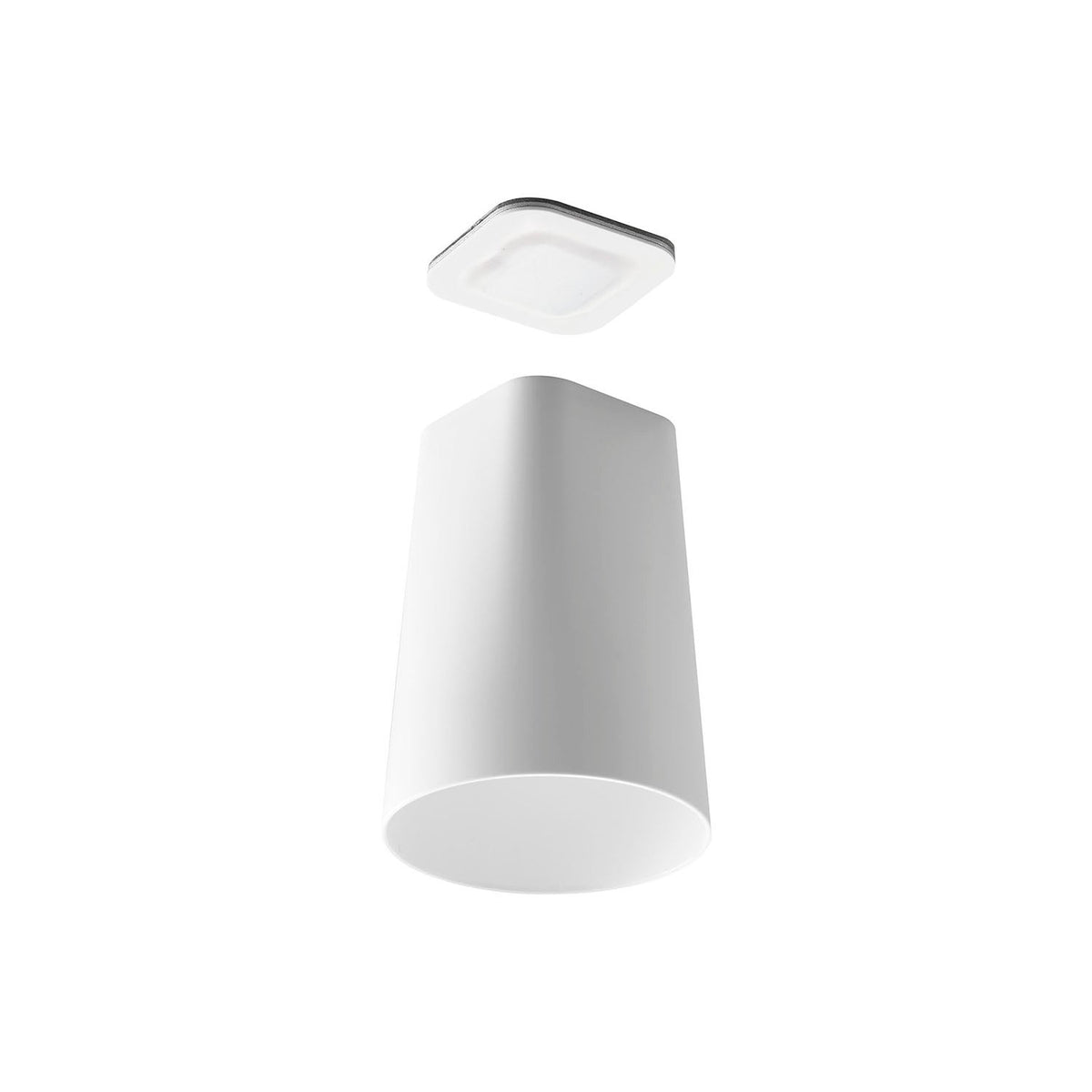 Yamazaki Tower Film-Sheet Magnetic Tumbler for Under Cabinets, 200 mL Tumbler That Clings by Magnet to a Film Sheet Stuck Under a Washroom Cabinet and Floats Off the Counter to Dry, Heat Safe to 90 C, 7 x 7 x 9.5 cm and 60 g, White or Black