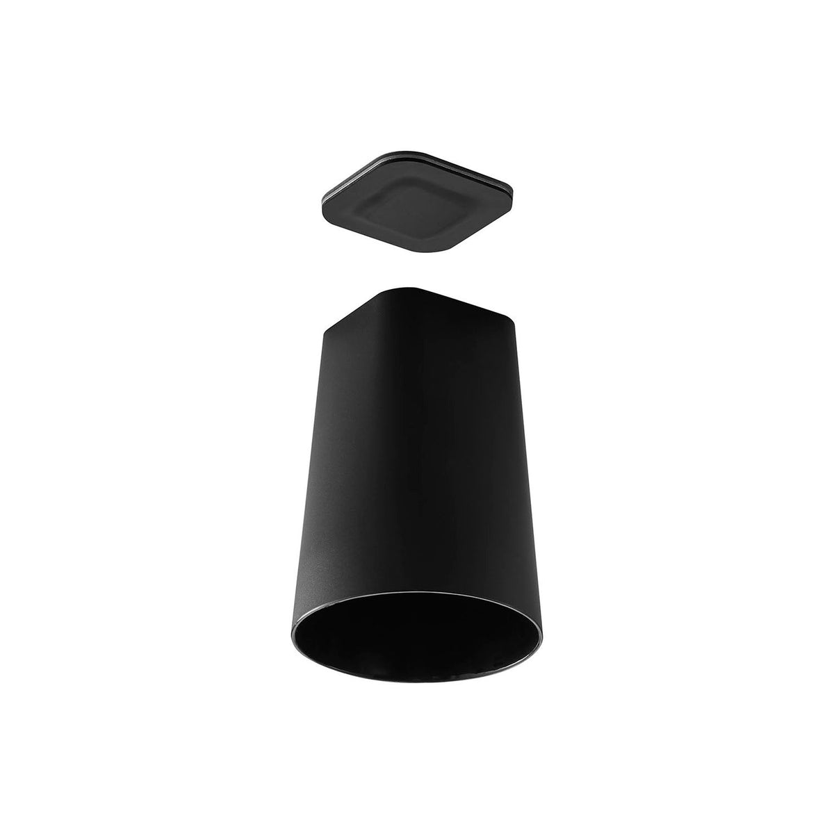 Yamazaki Tower Film-Sheet Magnetic Tumbler for Under Cabinets, 200 mL Tumbler That Clings by Magnet to a Film Sheet Stuck Under a Washroom Cabinet and Floats Off the Counter to Dry, Heat Safe to 90 C, 7 x 7 x 9.5 cm and 60 g, White or Black