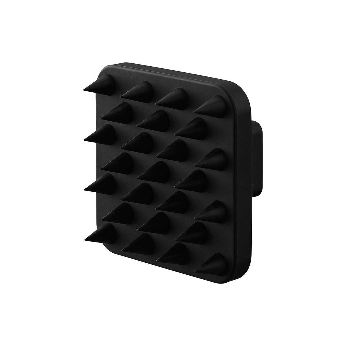 Yamazaki Tower Magnetic Scalp Massage Brush with Handle Soft, Holder That Sticks to a Steel Bathroom Wall by Magnet and Drains Water So Slime Stays Away, Holds silicone body, 7 x 7 x 5 cm and 90 g, White or Black