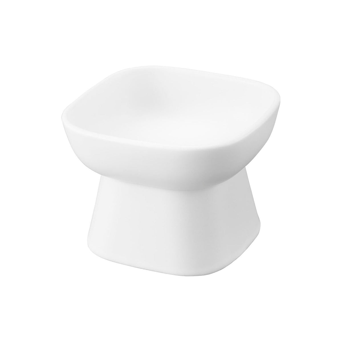 Yamazaki Nooks Easy-Eating Ceramic Pet Food Bowl H8, Raised 8 cm Ceramic Pet Bowl That Eases the Strain on the Neck and Back at Meals and Is Easy to Wash, 200 mL, Dishwasher and Microwave Safe, 11 x 11 x 8 cm and 365 g, White or Black