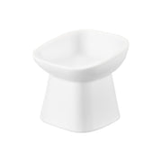 Yamazaki Nooks Easy-Eating Ceramic Pet Food Bowl Slanted H11.5, Slanted 11.5 cm Ceramic Pet Bowl That Eases the Strain on the Neck and Back at Meals and Is Easy to Wash, 200 mL, Dishwasher and Microwave Safe, 12 x 12 x 11.5 cm and 515 g, White or Black