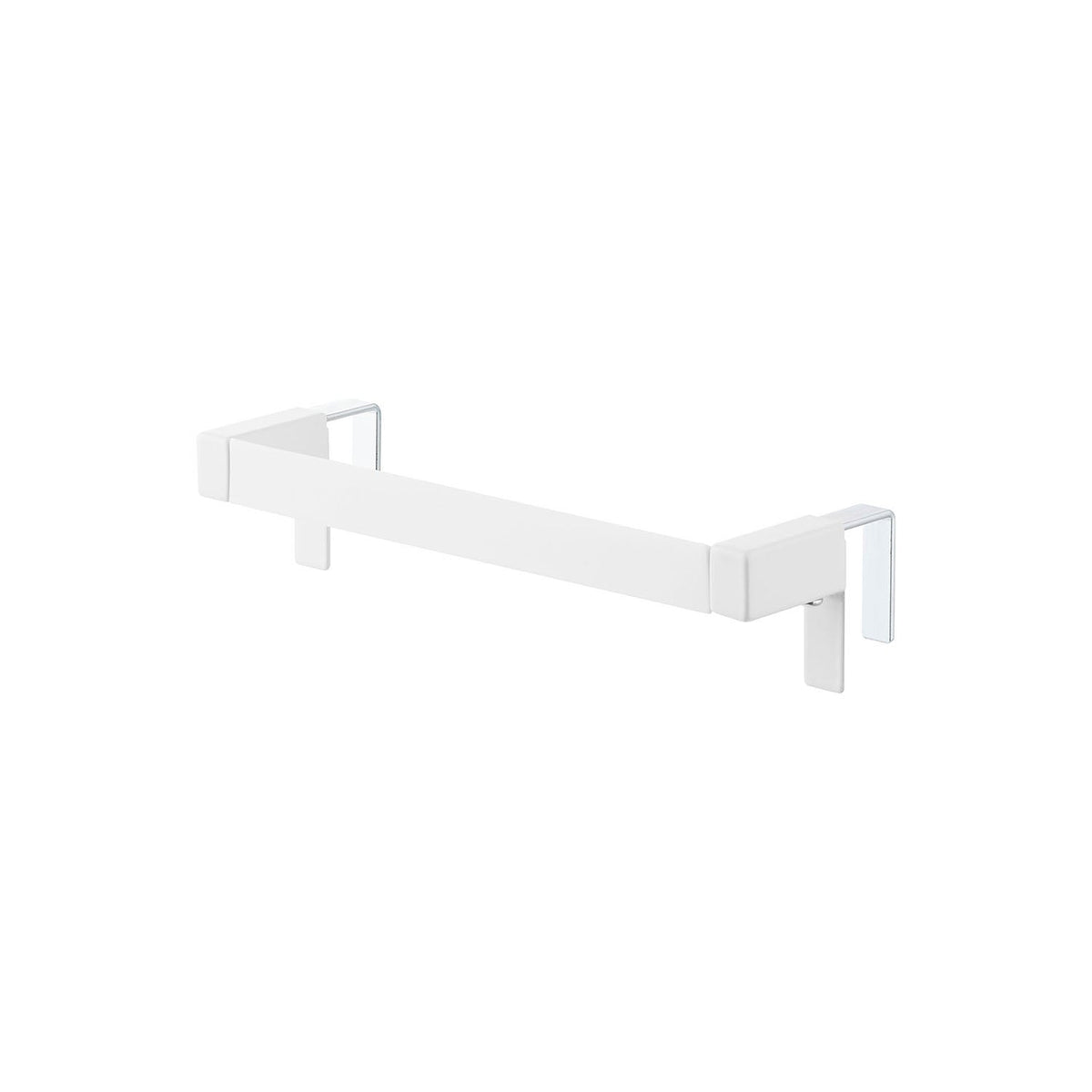 Yamazaki Tower Non-Slip Kitchen Towel Hanger Bar, Towel Bar for a Sink Cabinet Door With a Silicone Top That Stops Soft Towels Slipping Off, Square Edge Catches the Towel, Holds 1 kg, 21.3 x 5.3 to 8.5 x 5 cm and 180 g, White or Black