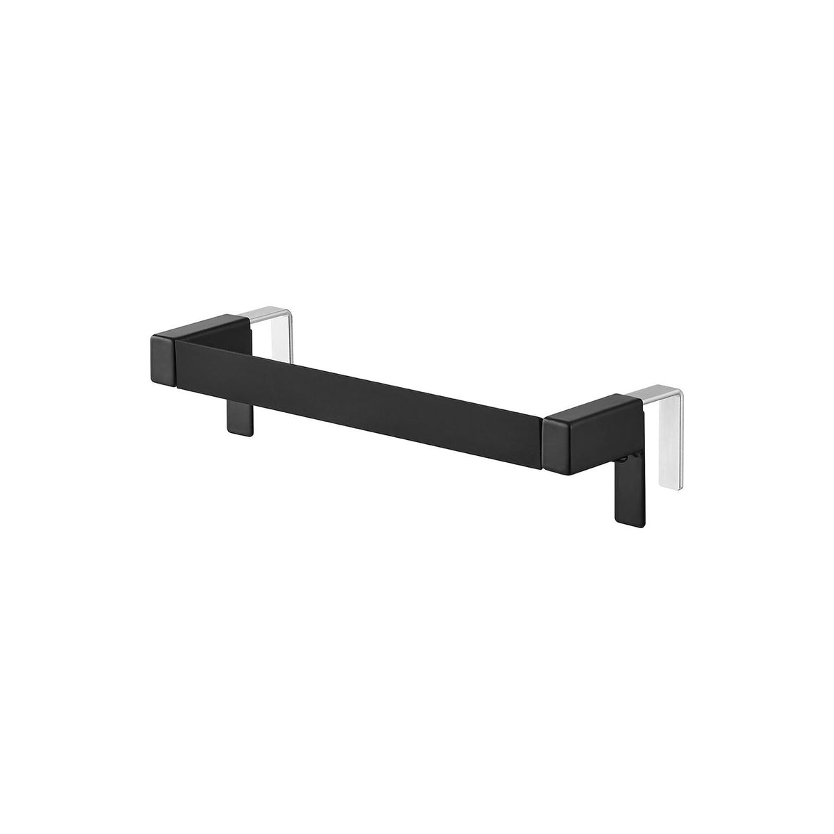 Yamazaki Tower Non-Slip Kitchen Towel Hanger Bar, Towel Bar for a Sink Cabinet Door With a Silicone Top That Stops Soft Towels Slipping Off, Square Edge Catches the Towel, Holds 1 kg, 21.3 x 5.3 to 8.5 x 5 cm and 180 g, White or Black