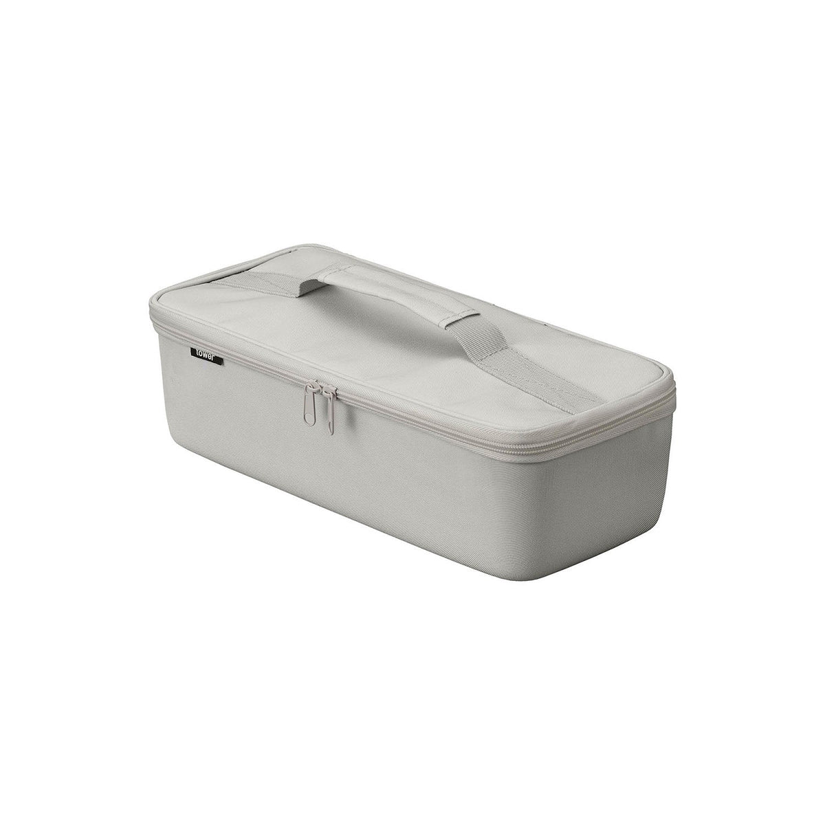 Yamazaki Tower Tool Bag with Dividers, Light Strong 4 L Tool Bag With a Wide Opening, Movable Dividers and a Zip Pocket to Sort Tools, Handle Makes It Easy to Carry, Holds 5 kg, 36 x 16 x 11 cm and 500 g, Light Gray or Black