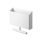 Yamazaki Tower Wall File Box and Bag Hanger, Wall Unit That Combines a File Box and a School Bag Hanger and Floats Study Goods and a Backpack Off the Floor, Hanger Holds 5 kg, 32 x 6.3 x 27.4 cm and 2000 g, White or Black