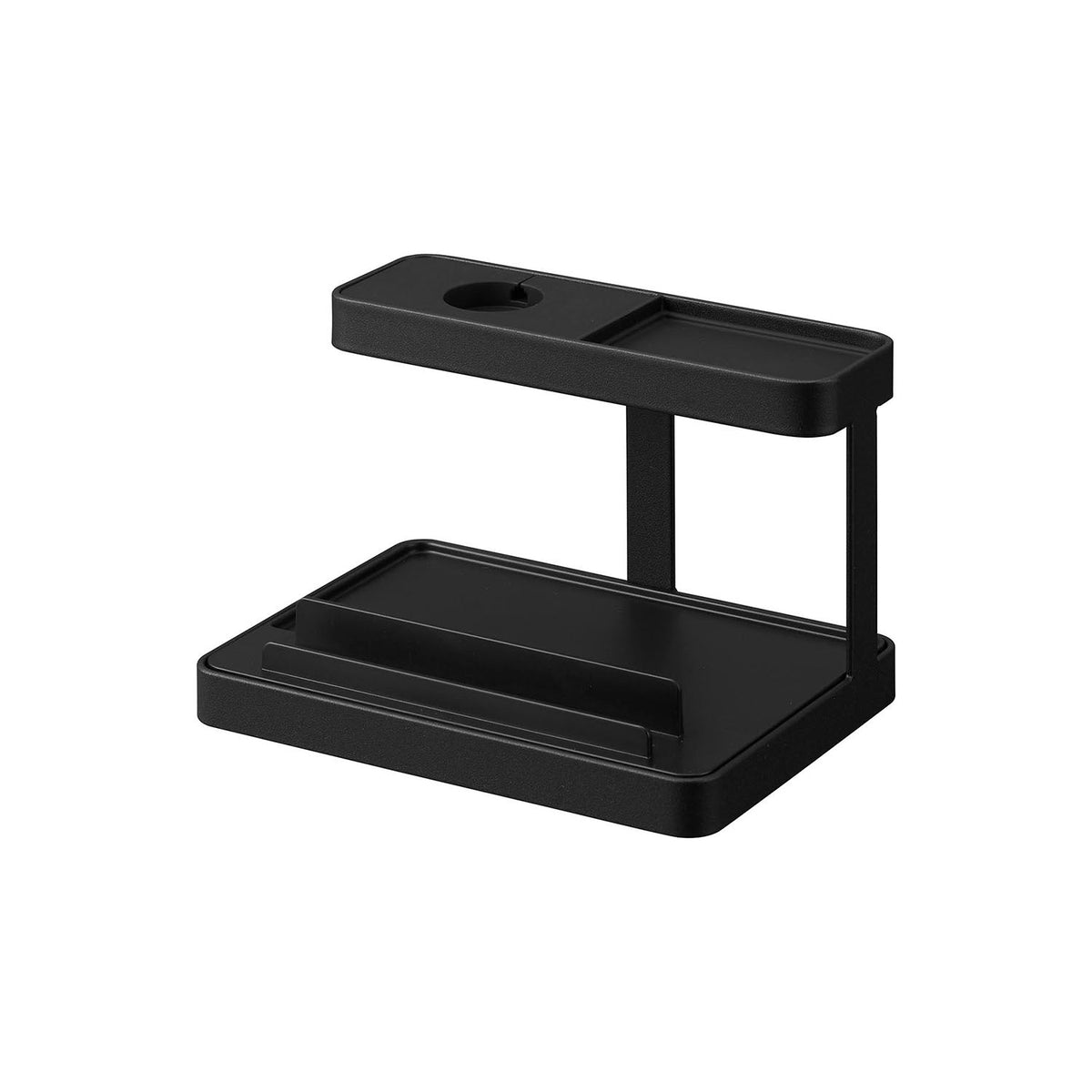 Yamazaki Tower Mobile Charging Station, Station That Gathers a Phone, Smartwatch and Wireless Earphones in One Place With a Pad That Holds a Watch's Magnetic Charger Steady, Phones Up to 1.3 cm Thick, 16 x 11.6 x 10 cm and 420 g, White or Black