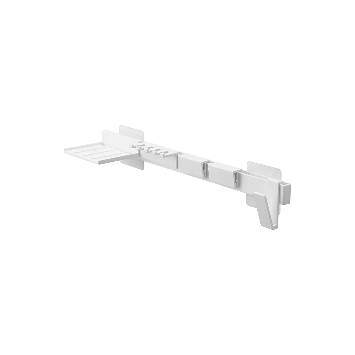 Yamazaki Tower Film-Hook Toothbrush Storage Set, Film-Hook Set That Gathers Toothbrushes, Tubes, a Tumbler and a Tray on a Glossy Washroom Wall, Holds 1.25 kg, 38 x 9 x 6 cm and 140 g, White or Black