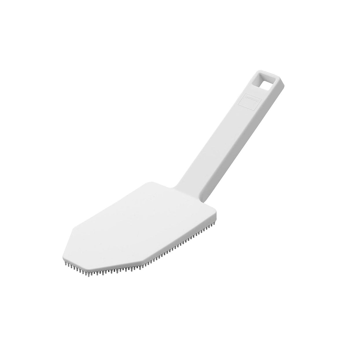 Yamazaki Tower Magnetic Silicone Sponge with Handle, Handled Silicone Scrubber for Pre-Washing That Sticks to a Steel Wall by Magnet, Fine Bristles Reach Into Colander Holes, Dishwasher Safe, Heat Safe to 240 C, 6 x 19.5 x 6.5 cm and 70 g, White or Black